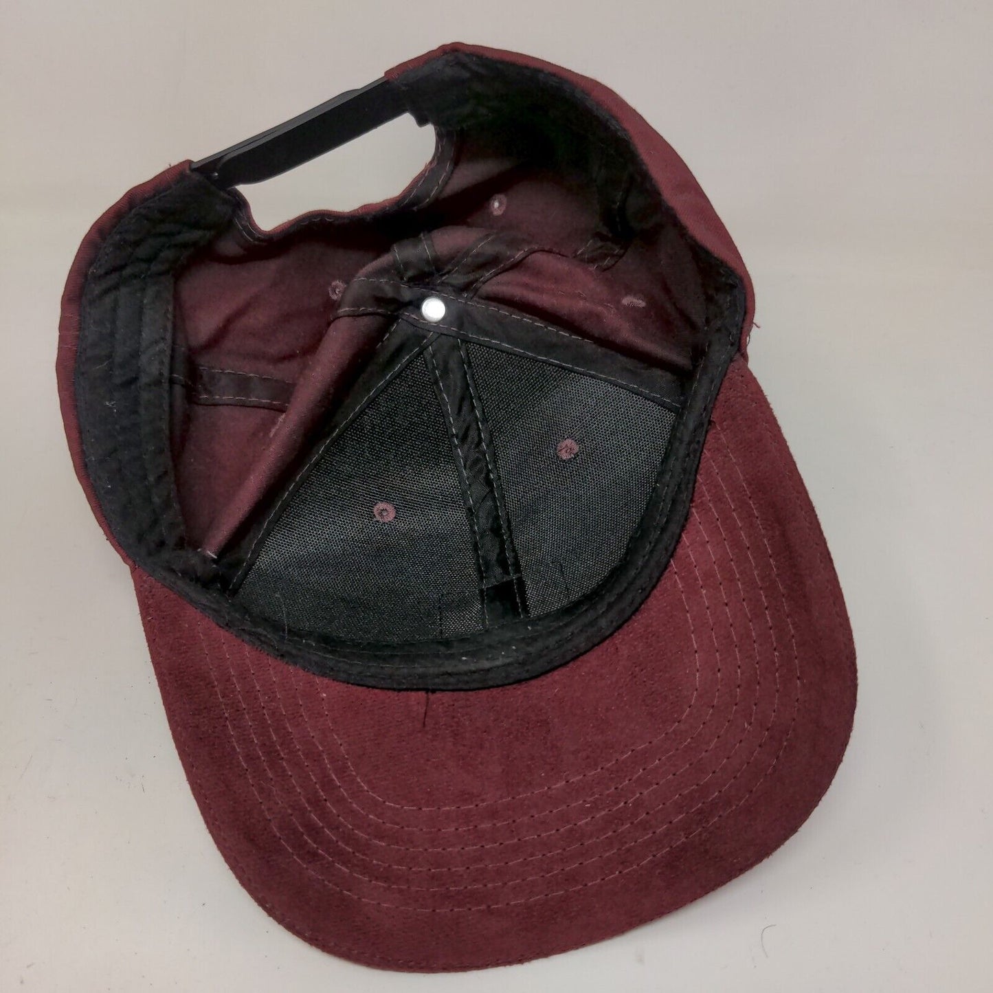 Unrivaled Supply Men's Snapback Hat Red Burgundy Patch Logo Vent Holes