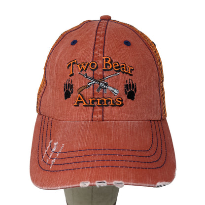 Two Bear Arms Men's Strapback Hat Orange OSFA Embroidered Logo