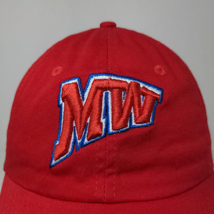 Unbranded Men's Strapback Hat Red Adjustable Embroidered Big MW Logo