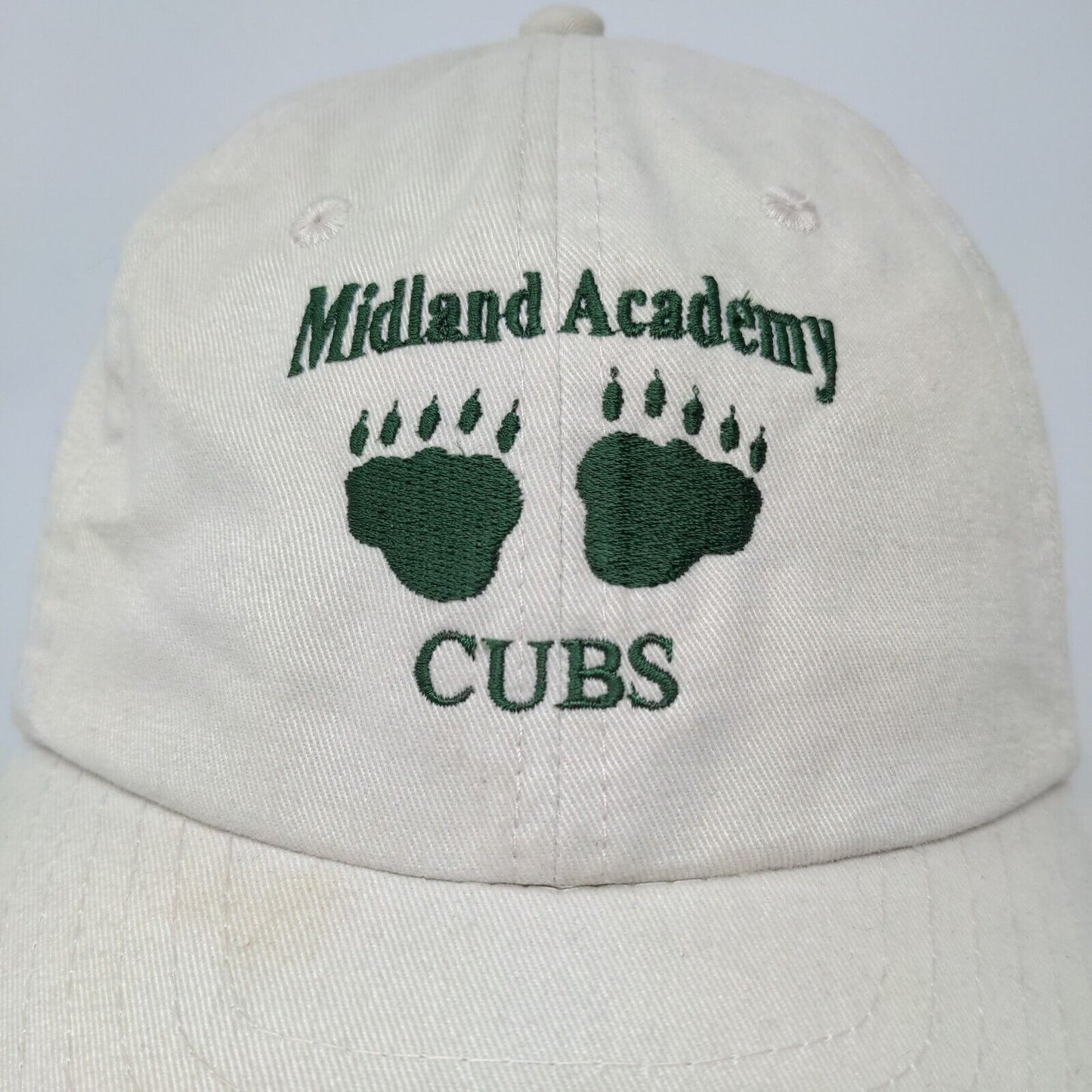 Midland Academy Cubs Strapback Hat Tan Adjustable Embroidered Logo