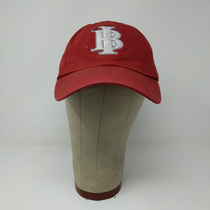 Unbranded Men's 100% Cotton Slideback Hat Embroidered IB Logo Red