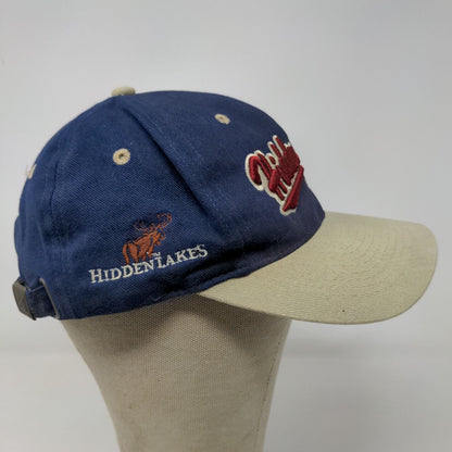 Ahead Men's Strapback Hat Blue Adjustable Hidden Lakes Embroidered Logo