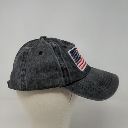 Unbranded Mens Slideback Hat Gray Adjustable Embroidered American Flag Patriotic