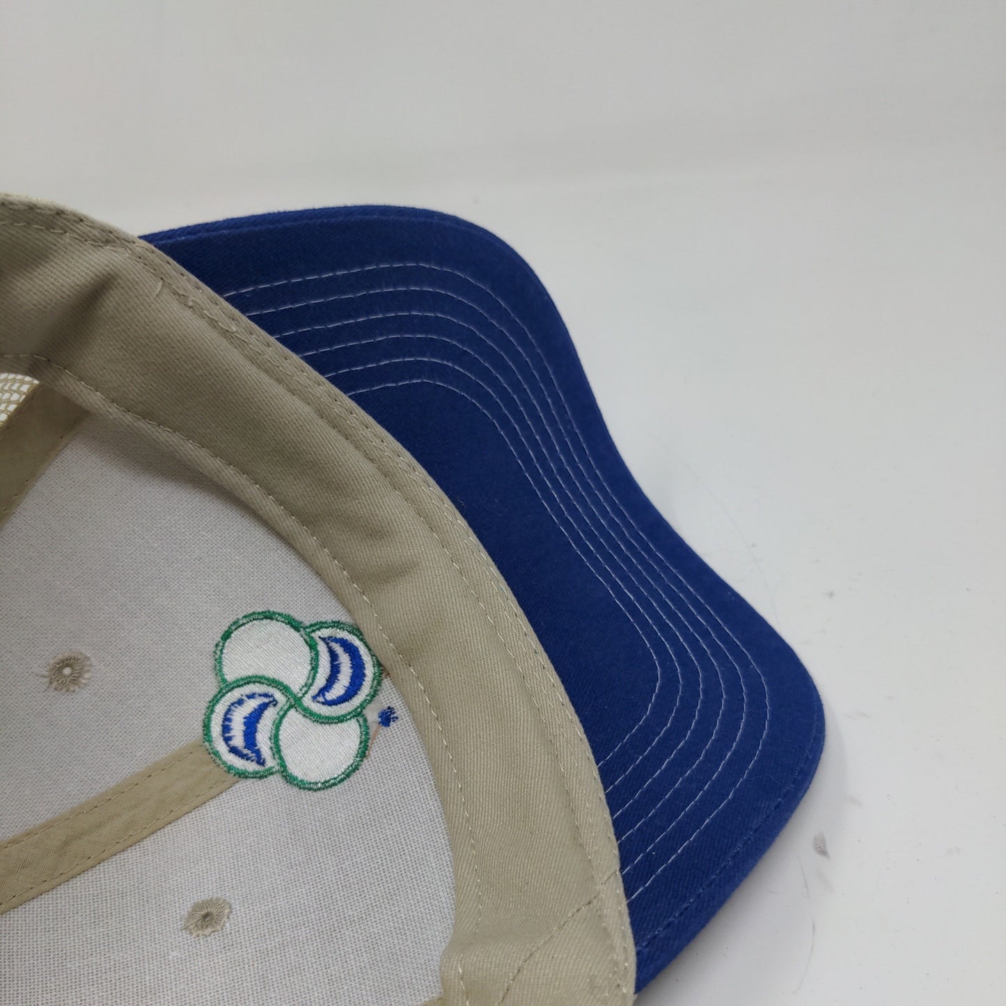 Stoller USA Strapback Mesh Back Hat Embroidered Logo Blue Tan